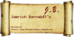 Jamrich Barnabás névjegykártya